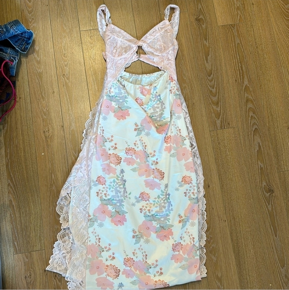 Floral Dress Pink and Lilac Purple